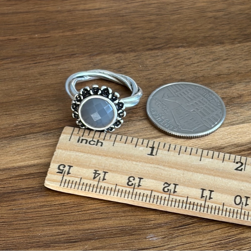 Pandora Wanda’s Garden II Floral Elegance Grey Moonstone 925 Ring Size 6.75 or 7 - Picture 10 of 11